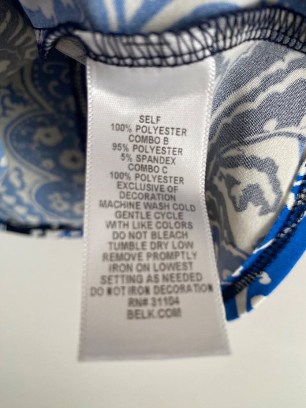 Kim Rogers Women's Blue & Black Paisley Tank with Sheer Overlay Blouse Size L - Picture 4 of 6